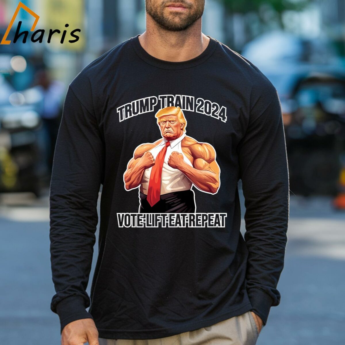 Trump Train Fitness Workout Gym Donald For President 2024 T Shirt 3 Long sleeve shirt