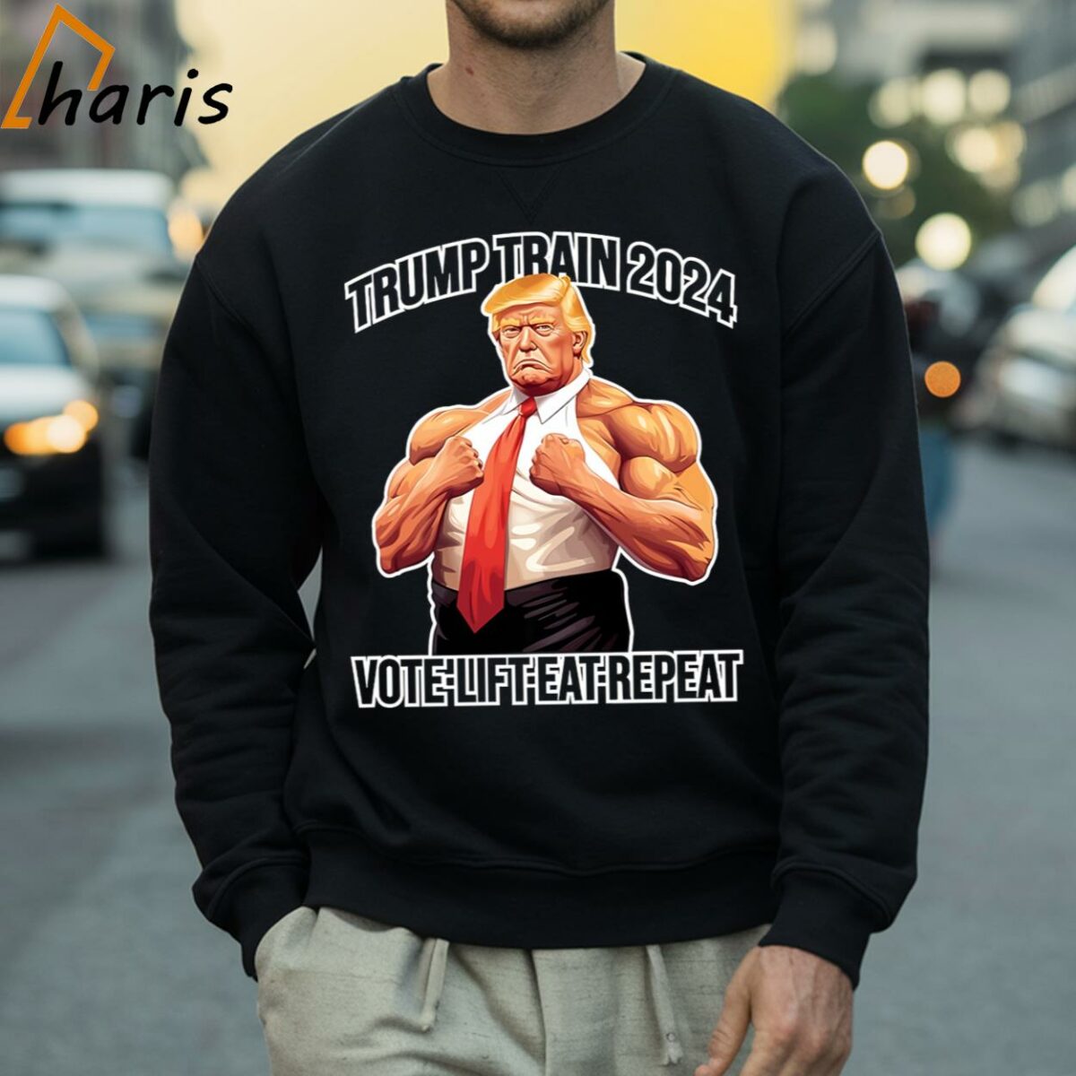 Trump Train Fitness Workout Gym Donald For President 2024 T Shirt 4 Sweatshirt