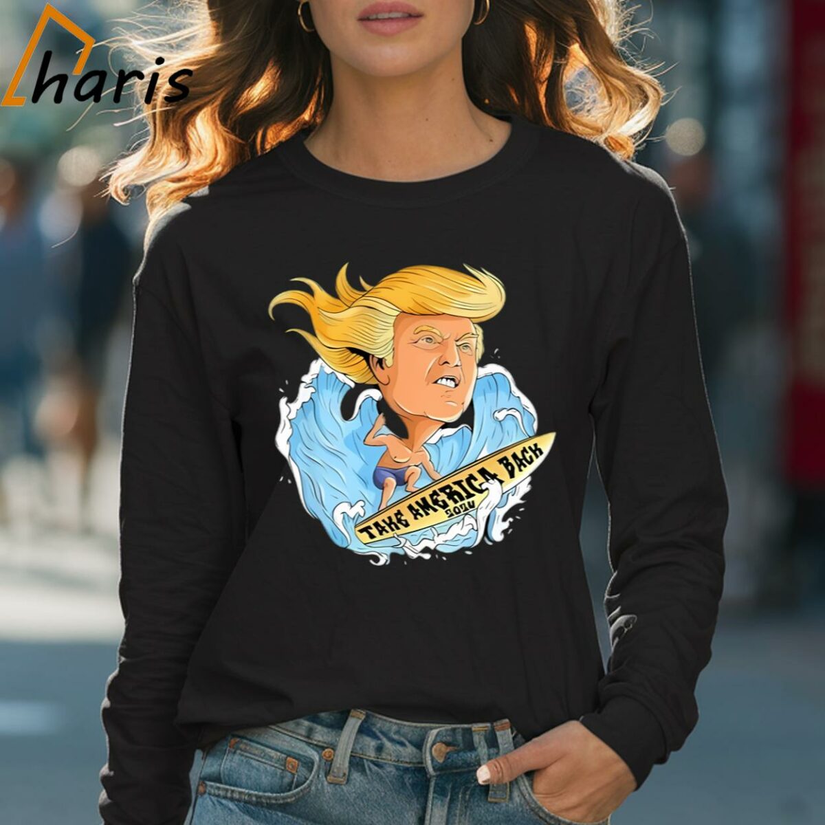 Trump Windsurfing Take America Back 2024 Shirt 4 Long sleeve shirt