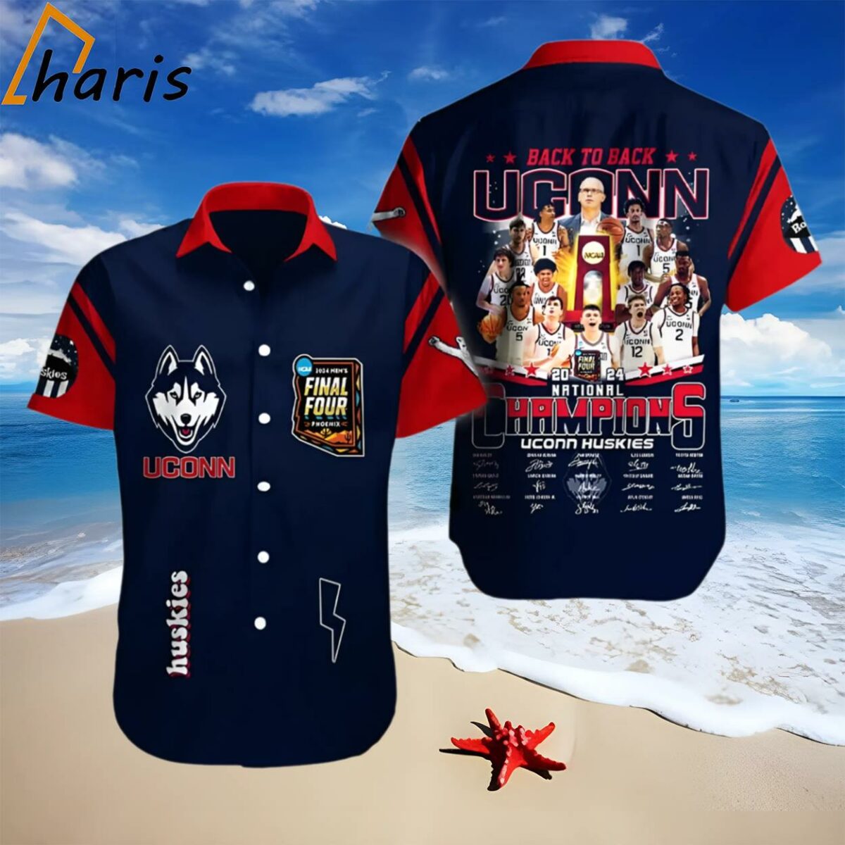 UConn National Champions 2024 Back To Back Hawaiian Shirt 1 1