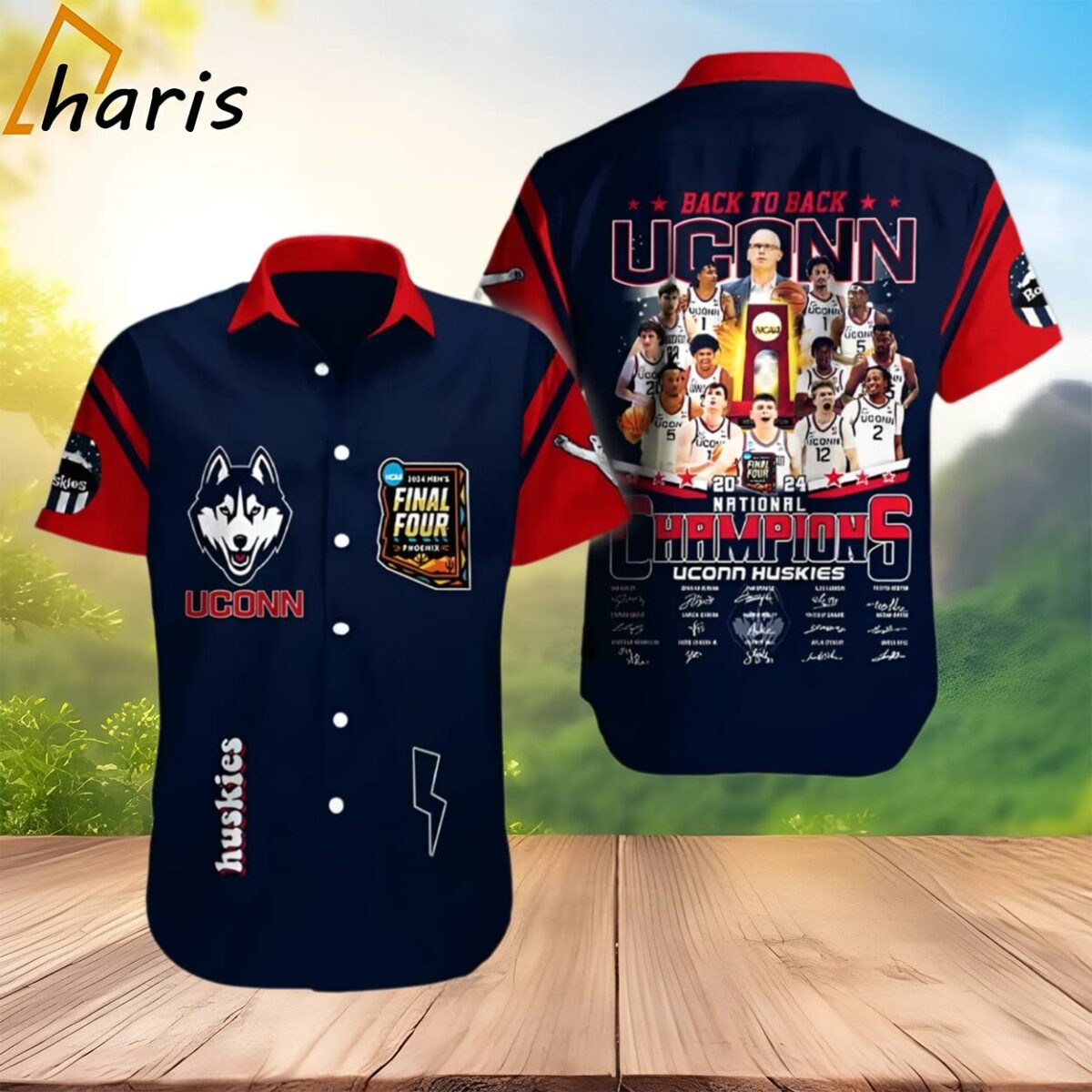 UConn National Champions 2024 Back To Back Hawaiian Shirt 2 3