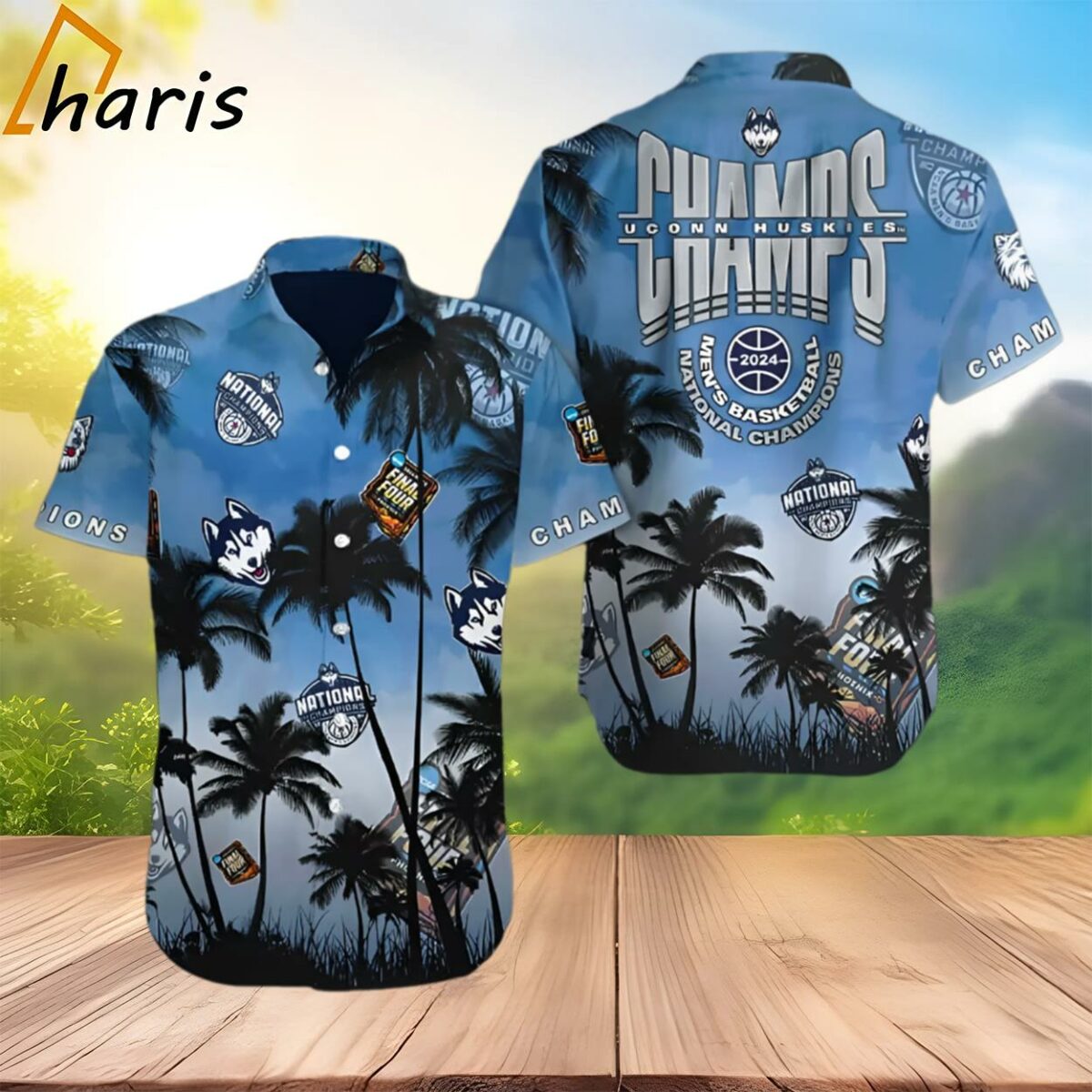 UConn National Champions 2024 Tropical Hawaiian Shirt 2 3