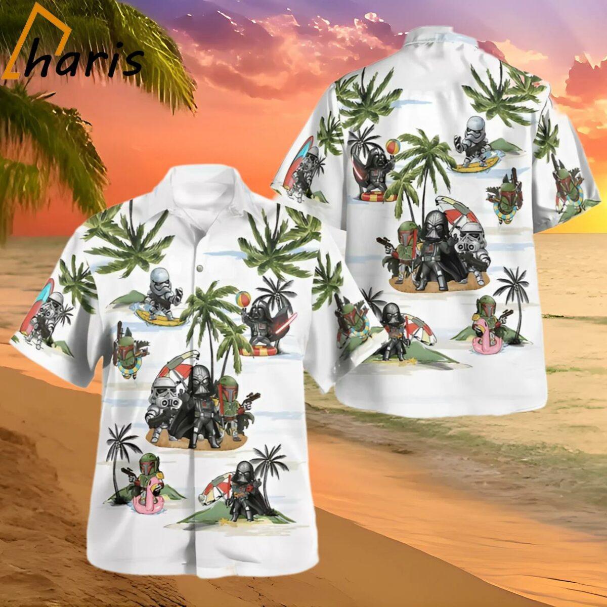 Vader Boba Fett Trooper Summer Time Hawaiian Shirt White 2 2