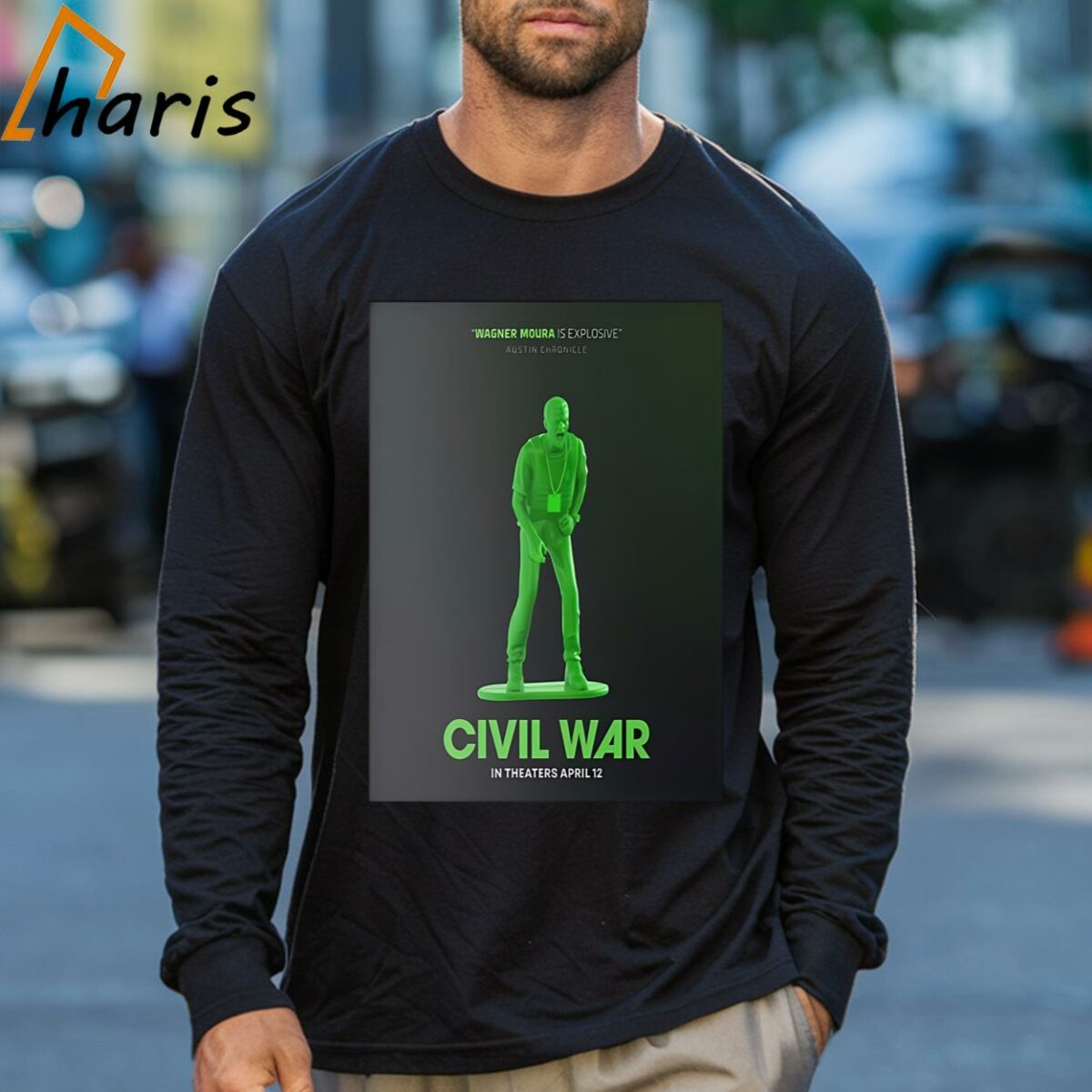 Wagner Mousa In Theaters April 12 Alex Garlands Civil War Shirt 3 Long sleeve shirt