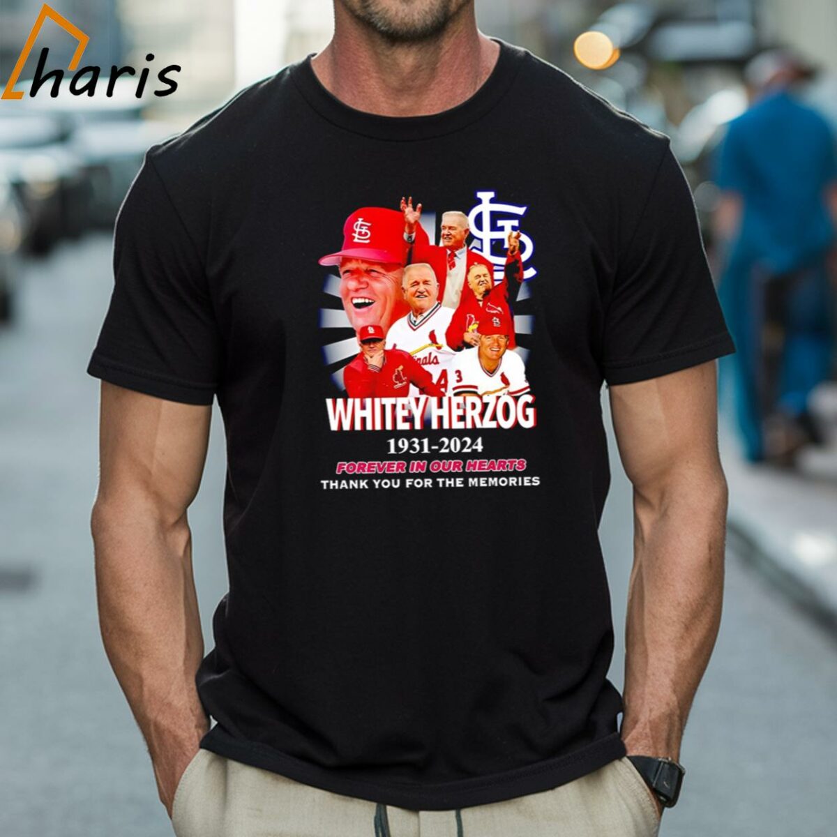 Whitey Herzog 1931-2024 Forever In Our Hearts Thank You For The Memories T-shirt