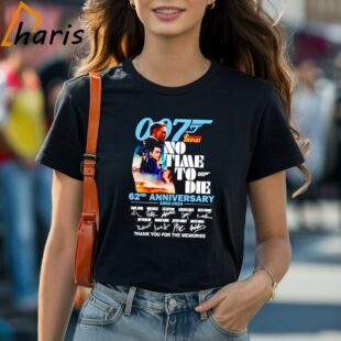 007 James Bond No Time To Die 62nd Anniversary 1962 2024 Thank You For The Memories Signatures T shirt 1 Shirt