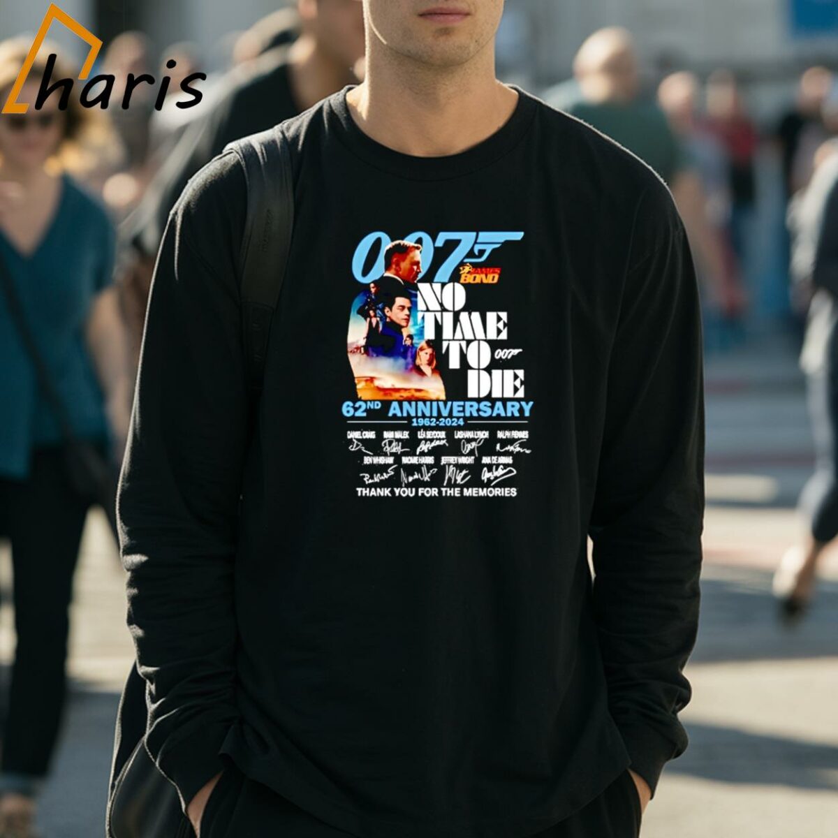 007 James Bond No Time To Die 62nd Anniversary 1962 2024 Thank You For The Memories Signatures T shirt 3 Long Sleeve Shirt