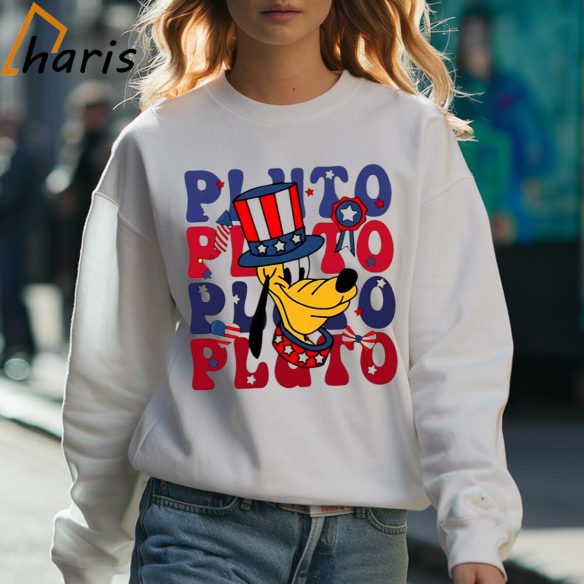 4th Of July Disney Pluto Sweatshirt