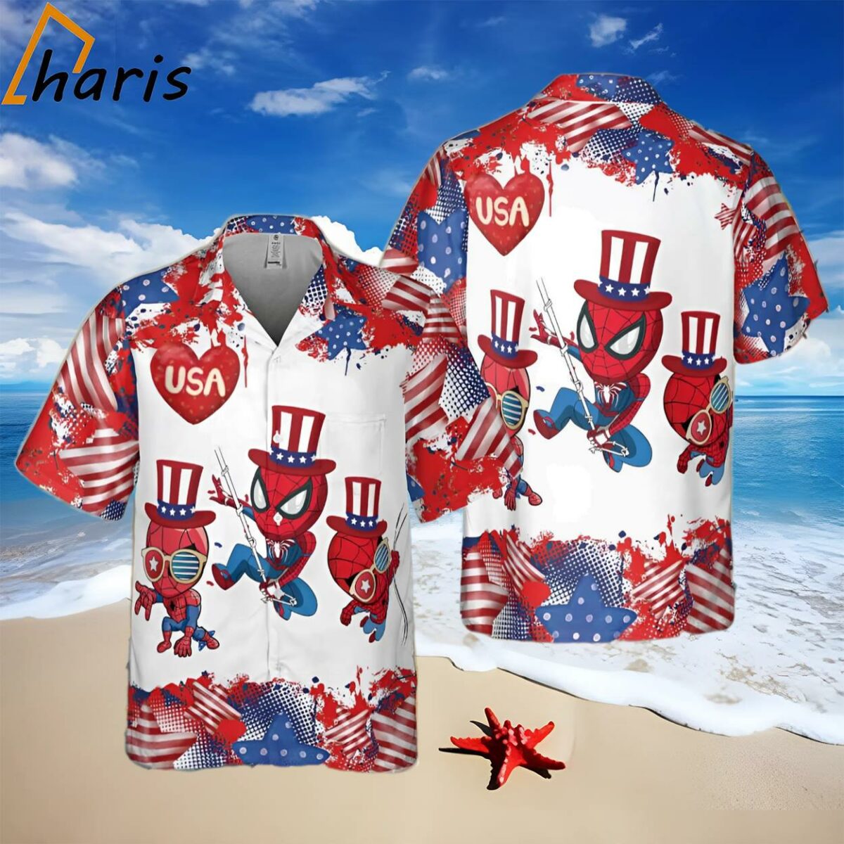 4th of July Spiderman Family Vacation Hawaiian Shirt 1 1