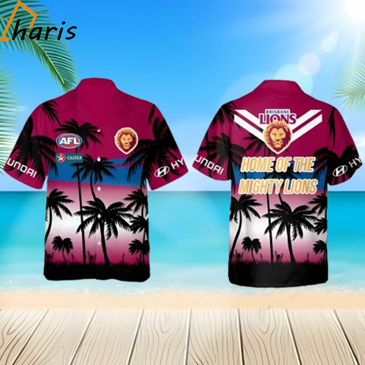 AFL Brisbane Lions Home Of The Mighty Lions Hawaiian Shirt 2 2
