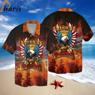 American Firefighter Eagle 4Th Of July Independence Day Hawaiian Shirt