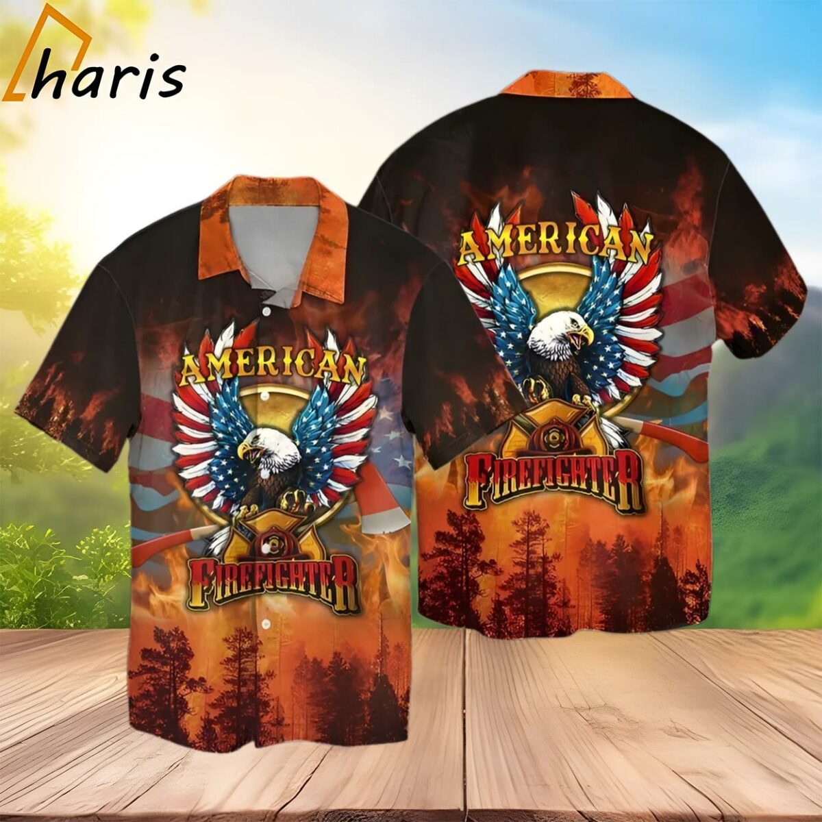 American Firefighter Eagle 4Th Of July Independence Day Hawaiian Shirt 2 3