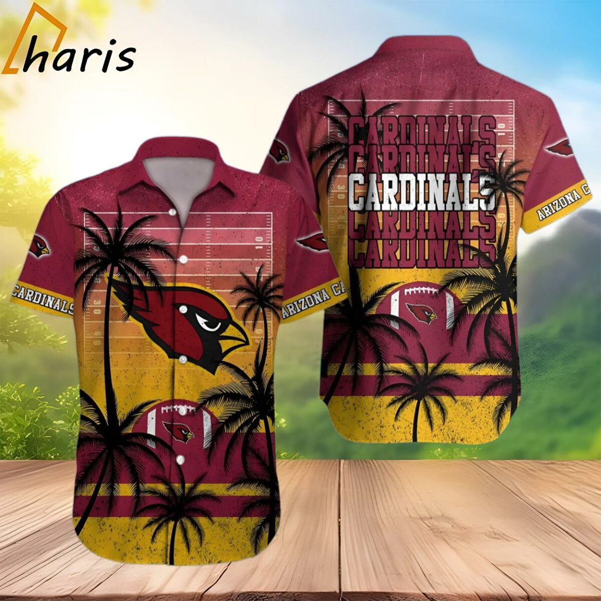 Arizona Cardinals Coconut Tree and Ball Hawaiian Shirt 2 3