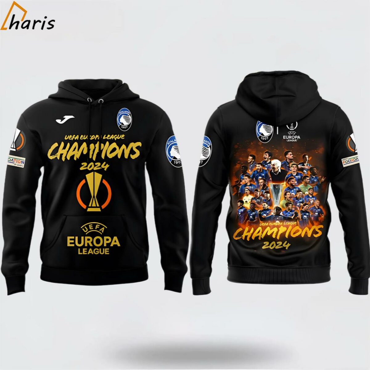 Atalanta UEFA Europa League Champions 2024 3D Hoodie 1 jersey