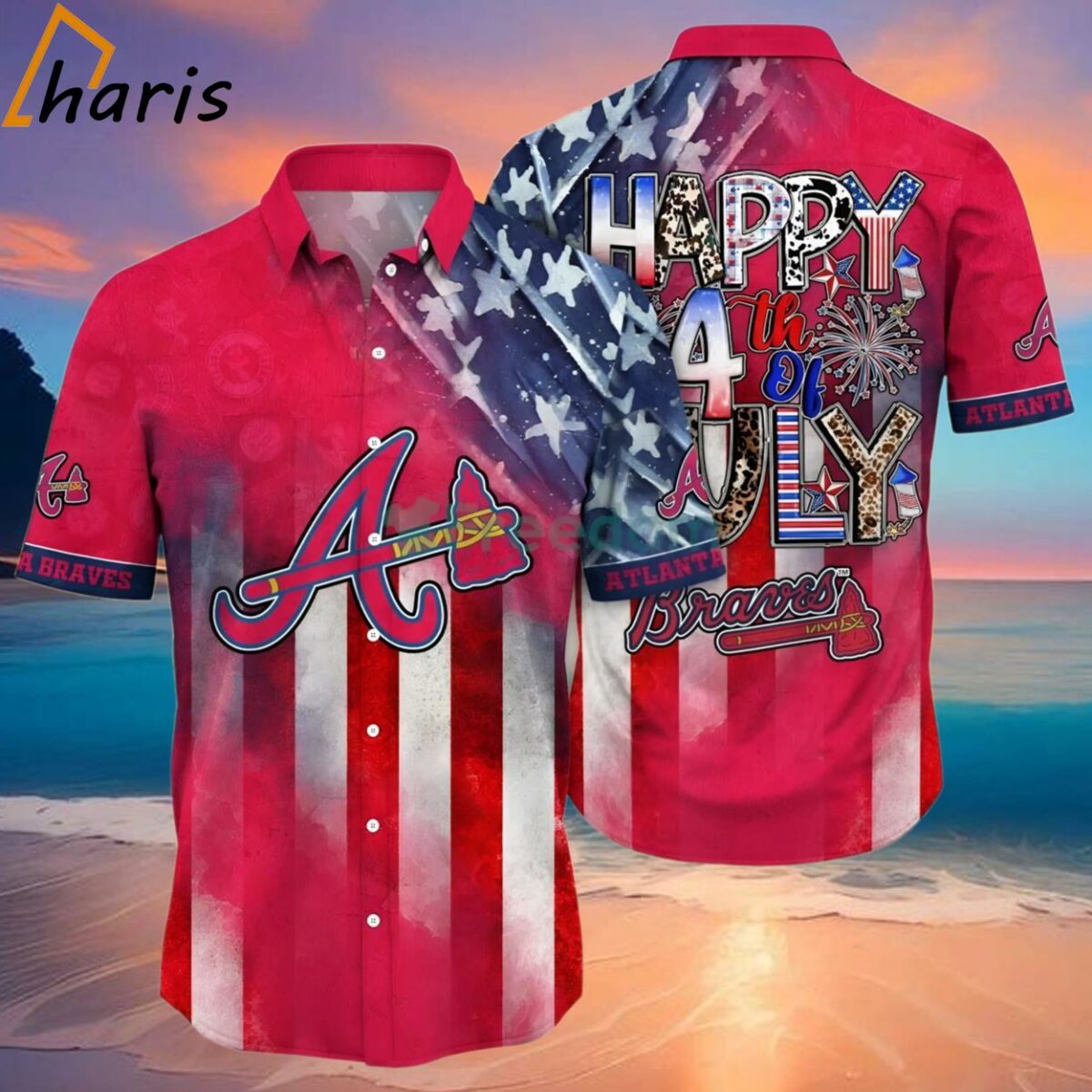 Atlanta Braves MLB Independence Day Hawaiian Shirt 2 2