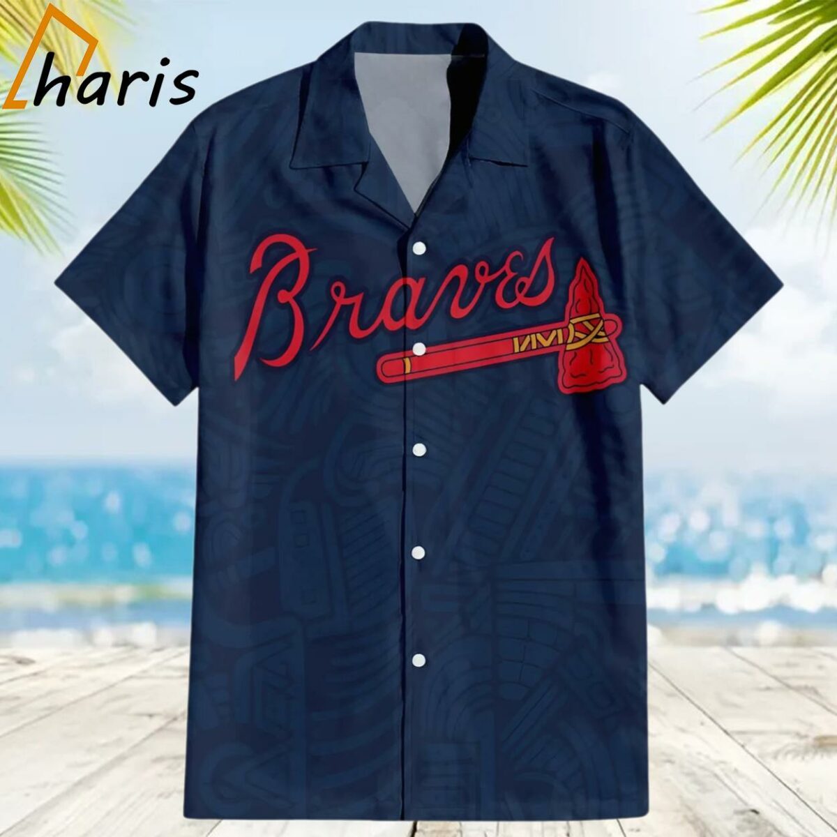 Atlanta Braves Tribal Motifs Hawaiian Shirt 2 2
