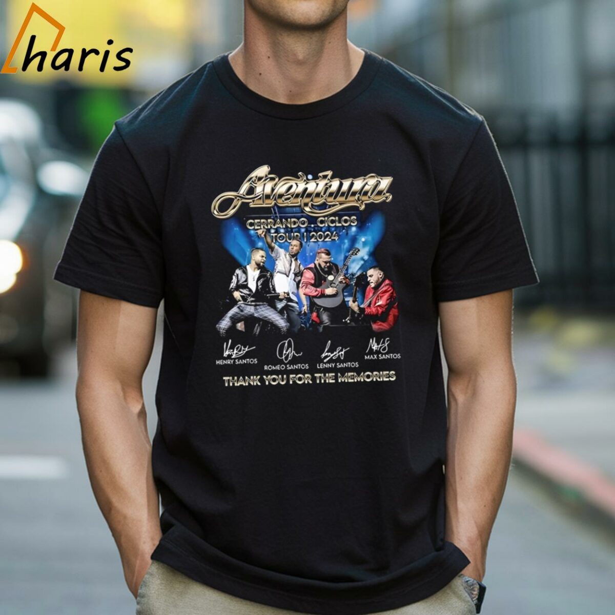 Aventura Cerrando Ciclos Tour 2024 Thank You For The Memories Signatures T shirt 1 Shirt