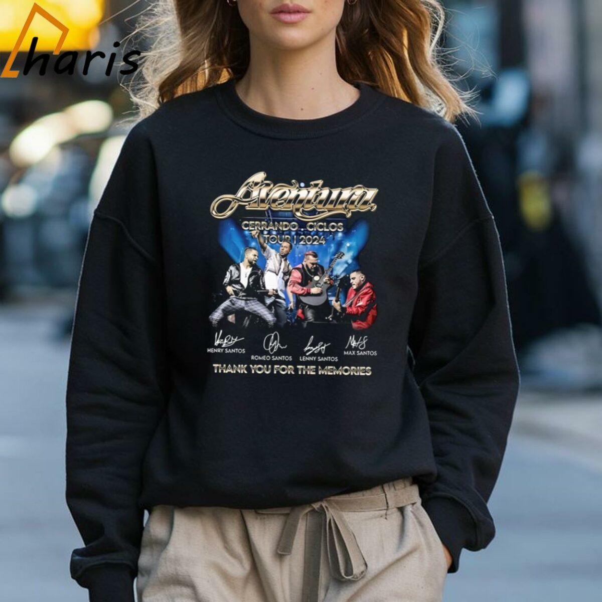 Aventura Cerrando Ciclos Tour 2024 Thank You For The Memories Signatures T shirt 3 Sweatshirt