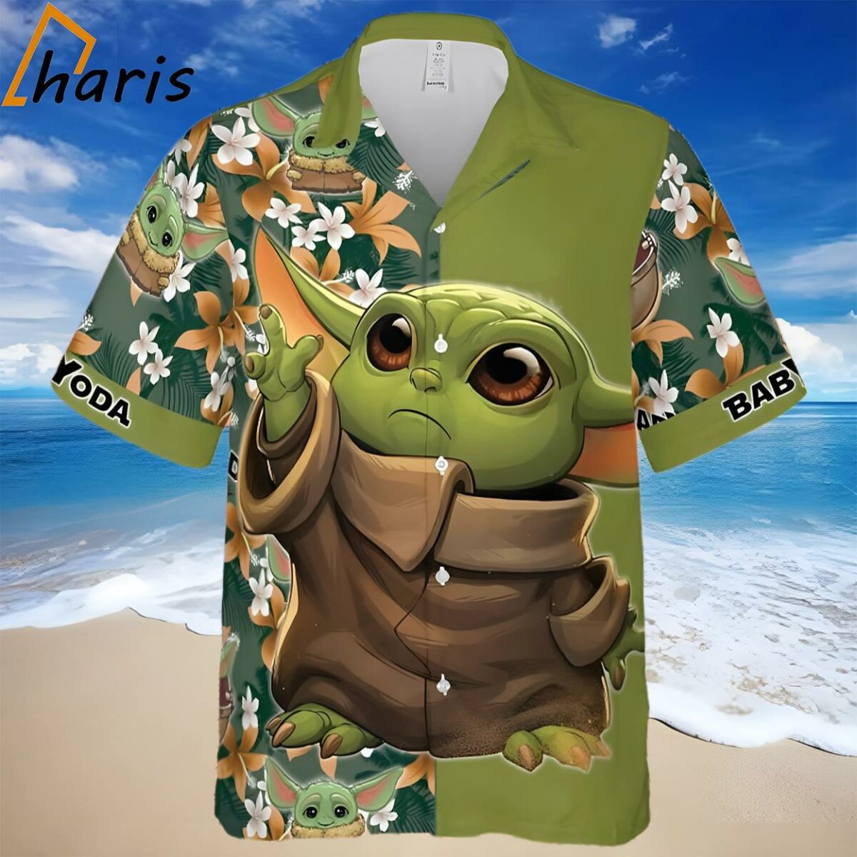 Baby Yoda Floral Star Wars Hawaiian Shirt 1 1