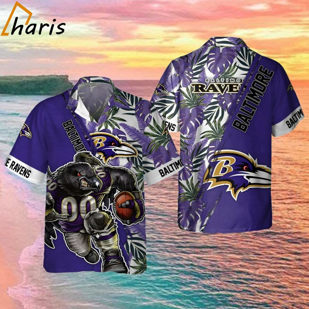 Baltimore Ravens NFL Floral Summer Hawaiian Shirt 1 1