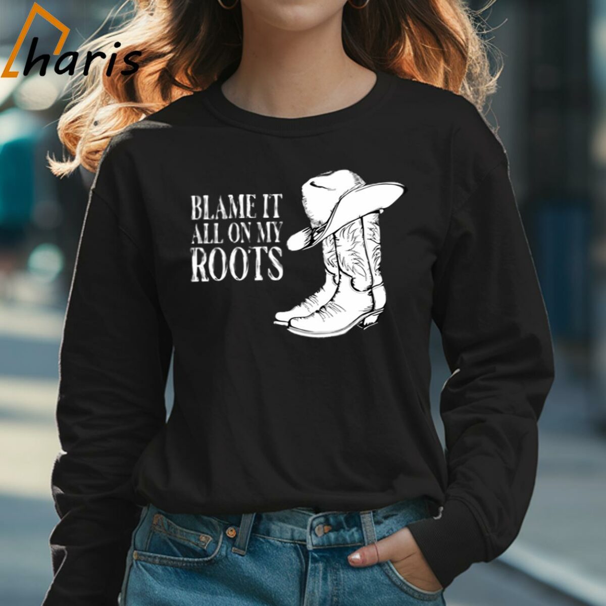 Blame It All On My Roots Luke Bryan Shirt 3 Long sleeve shirt