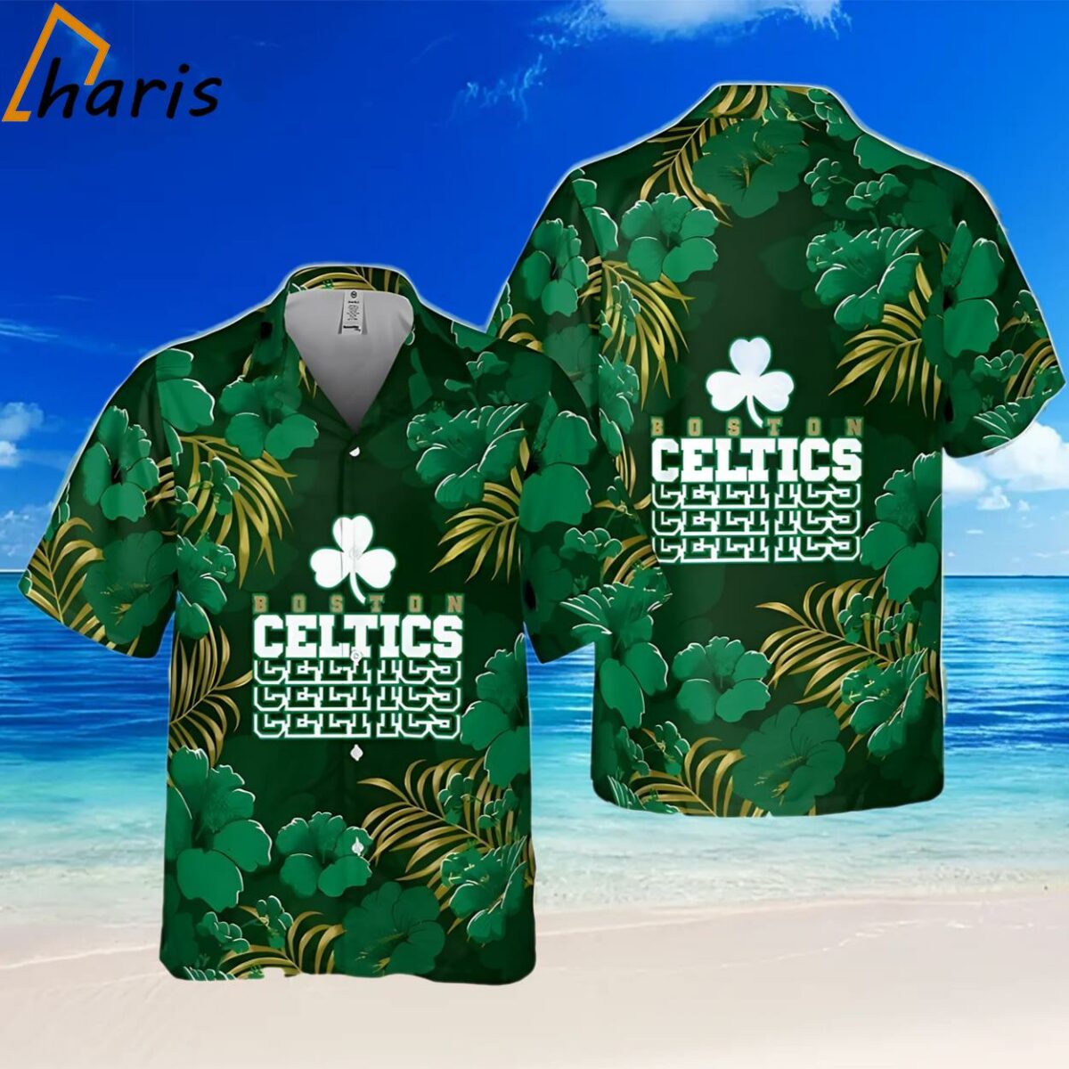 Boston Celtics Hibiscus And Tree Tropical Hawaiian Shirt 2 2