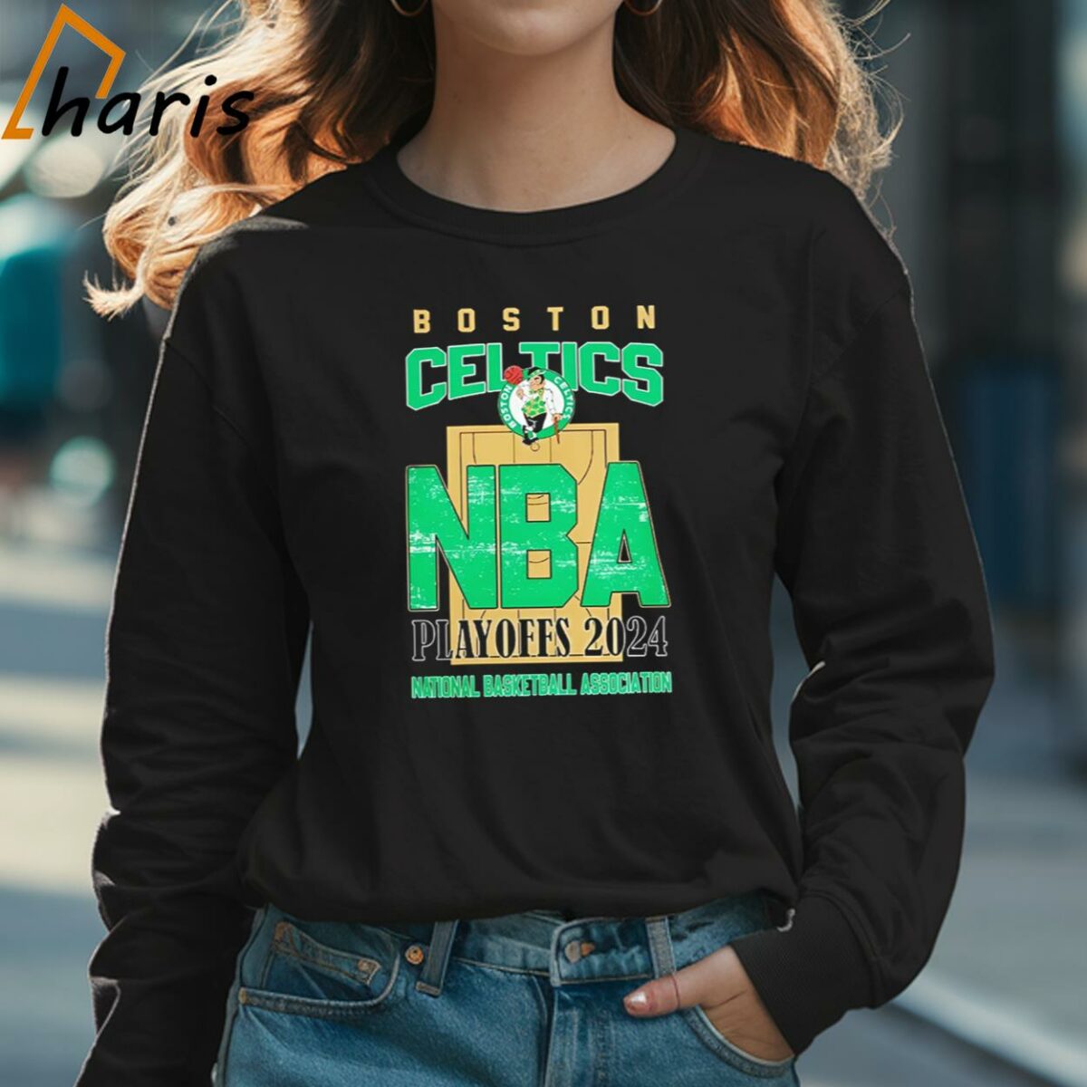 Boston Celtics NBA Playoffs 2024 Stadium Art Fan Shirt 3 Long sleeve shirt
