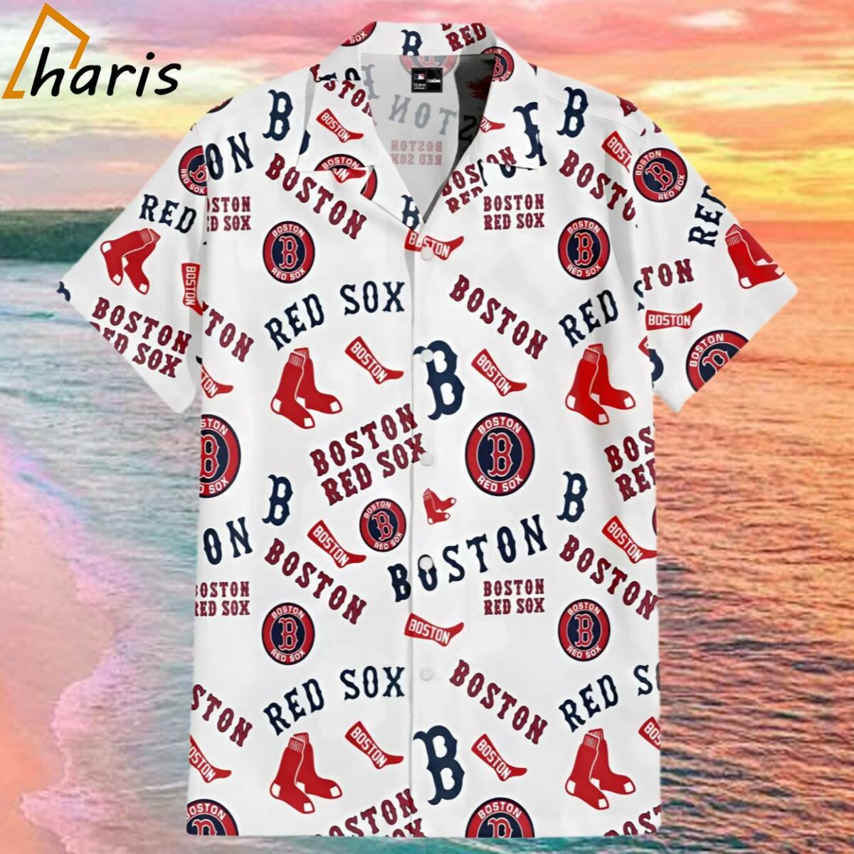 Boston Red Sox Emblem Odyssey Hawaiian Shirt 1 1