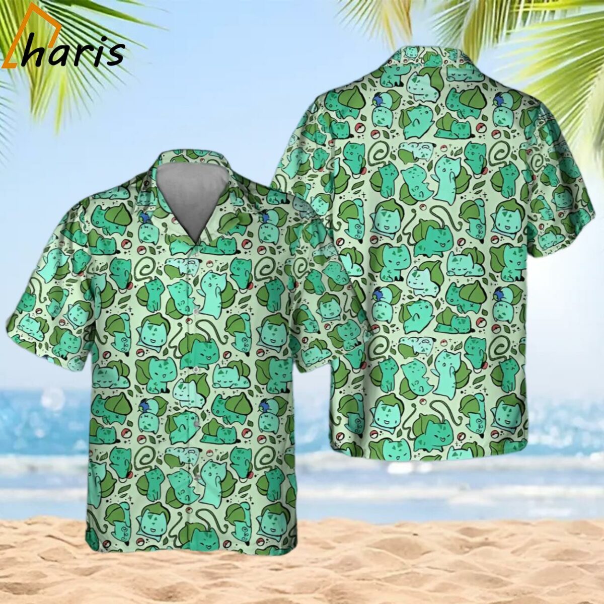 Bulbasaur Button Up Pikachu Summer Vacation Beach Hawaiian Shirt 2 2