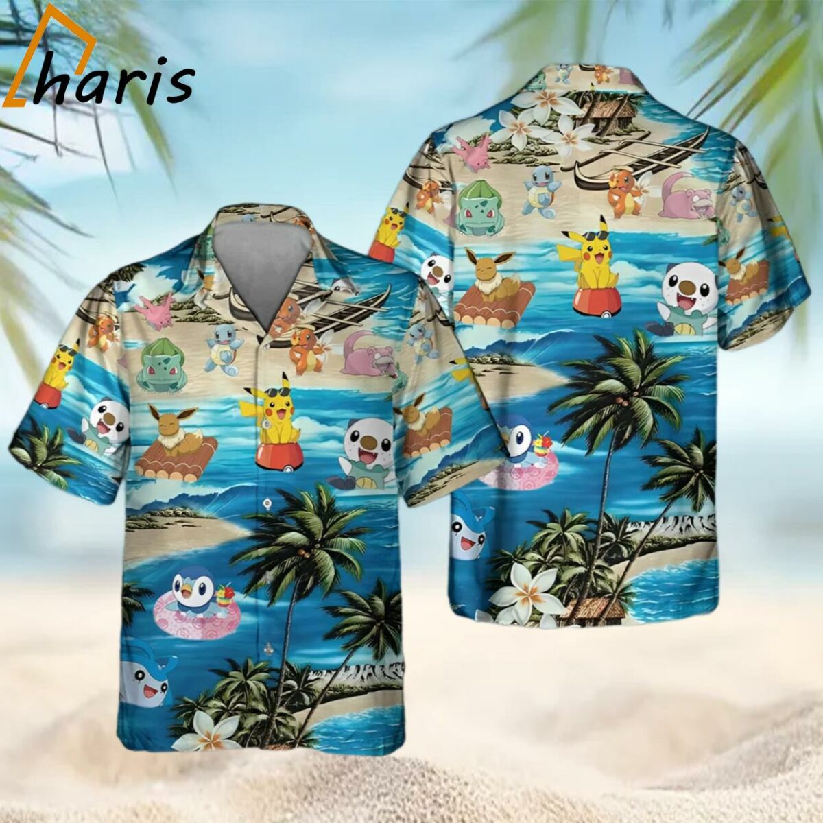 Bulbasaur Charmander Button Up Pikachu Summer Hawaiian Shirt 1 1