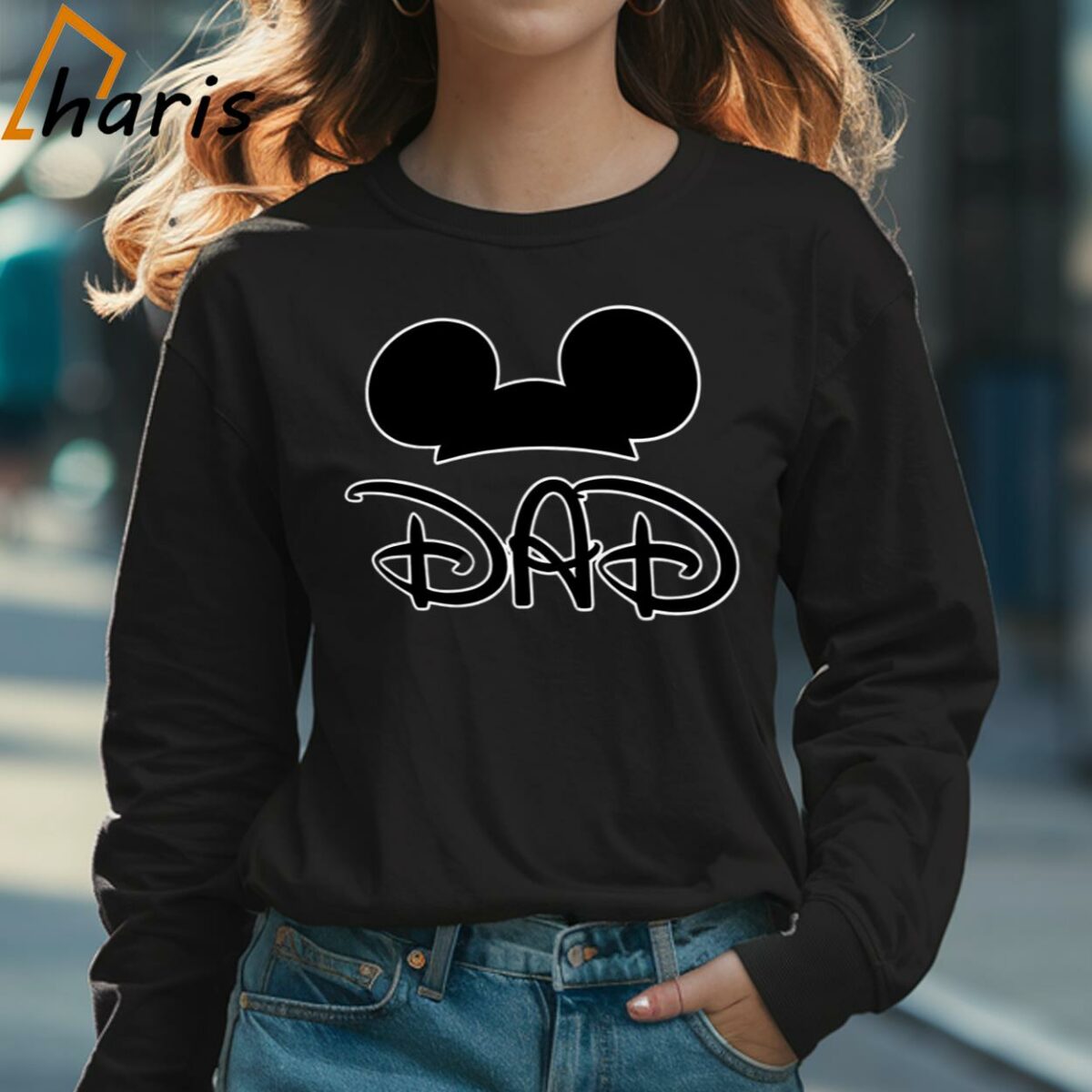 Cartoon Mouse Ears Disney Dad T shirts 3 Long sleeve shirt