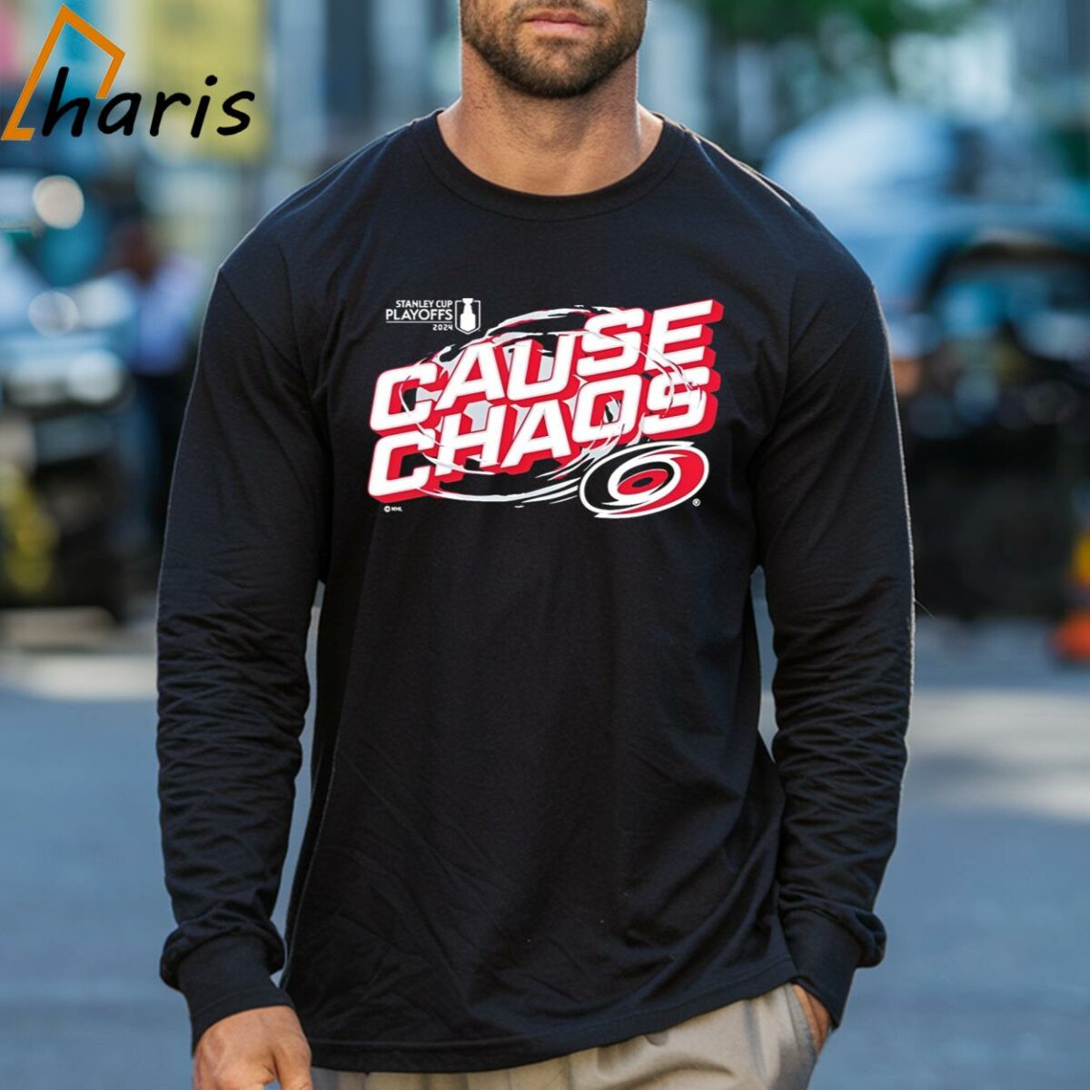 Cause Chaos Carolina Hurricanes 2024 Stanley Cup Playoffs Shirt 3 Long sleeve shirt