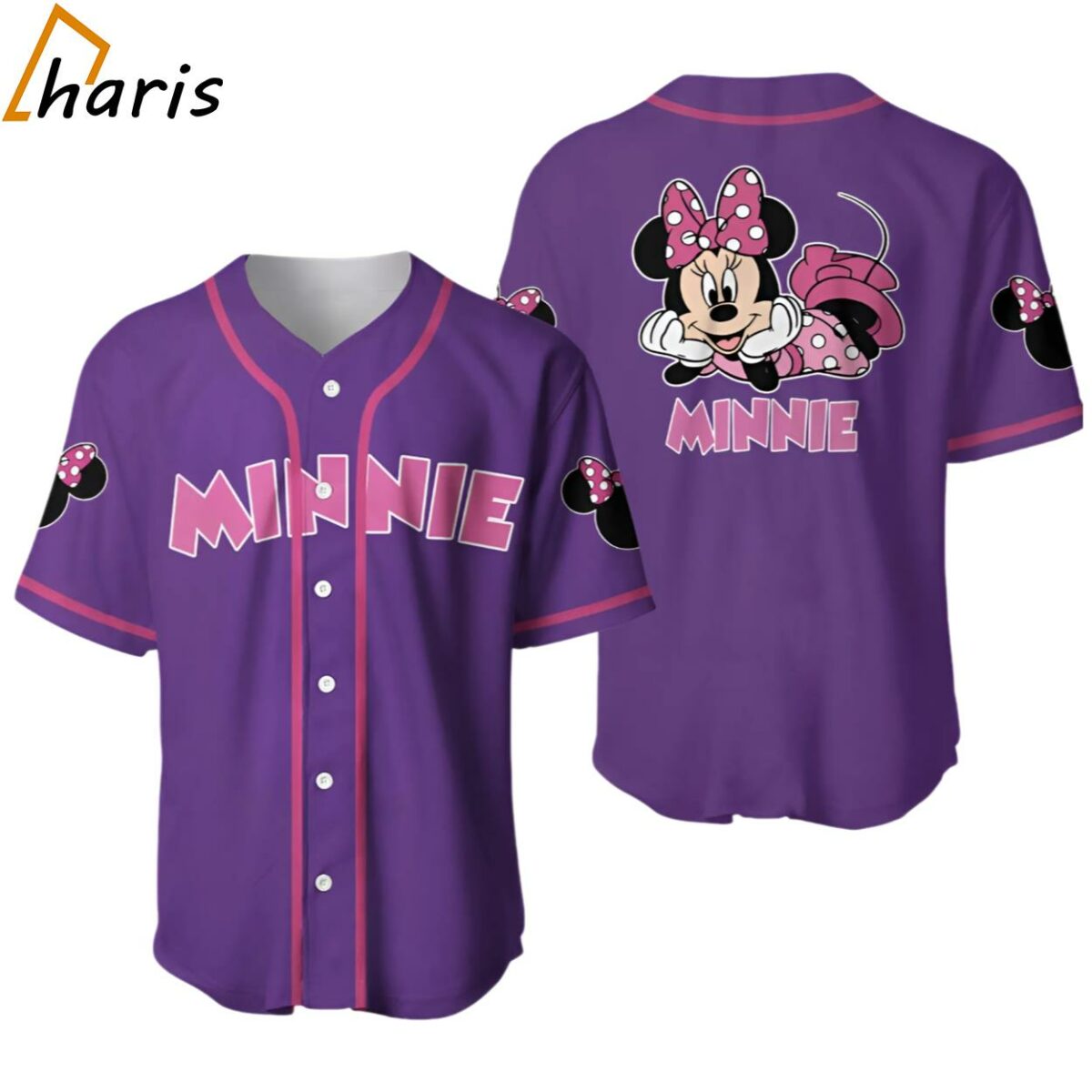 Chilling Minnie Mouse Pink Purple Disney Baseball Jersey jersey jersey