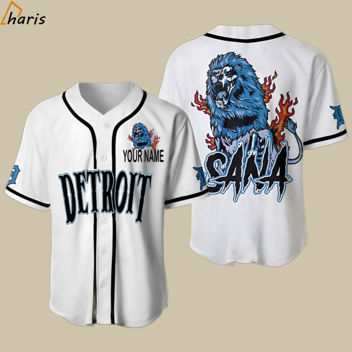 Custom Detroit Sana Football Baseball Jersey 1 jersey