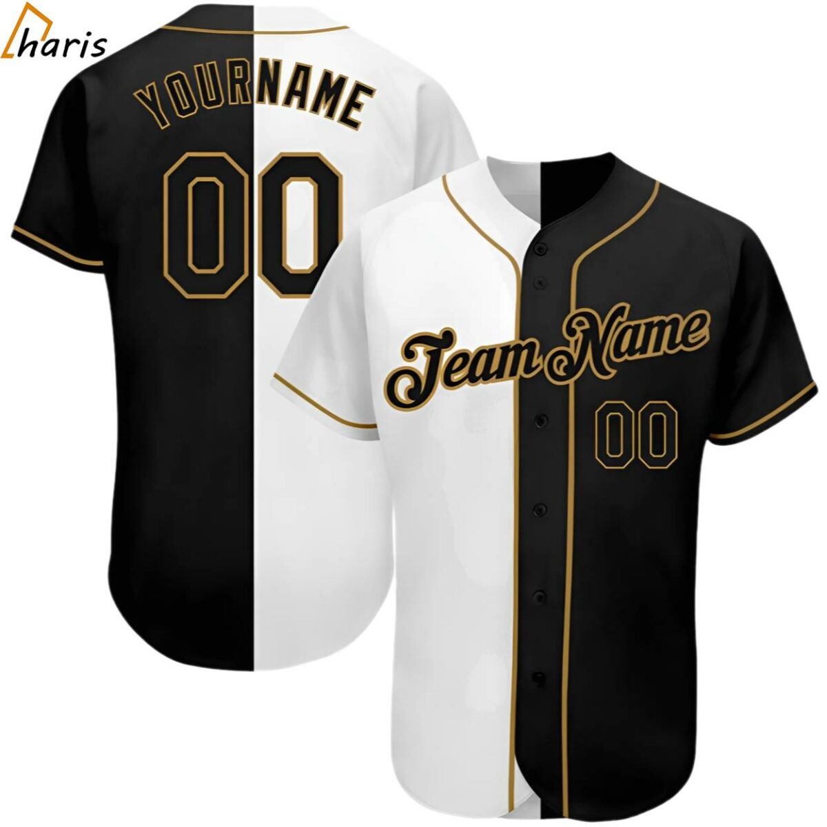 Custom Old Gold Split Baseball Jersey jersey jersey