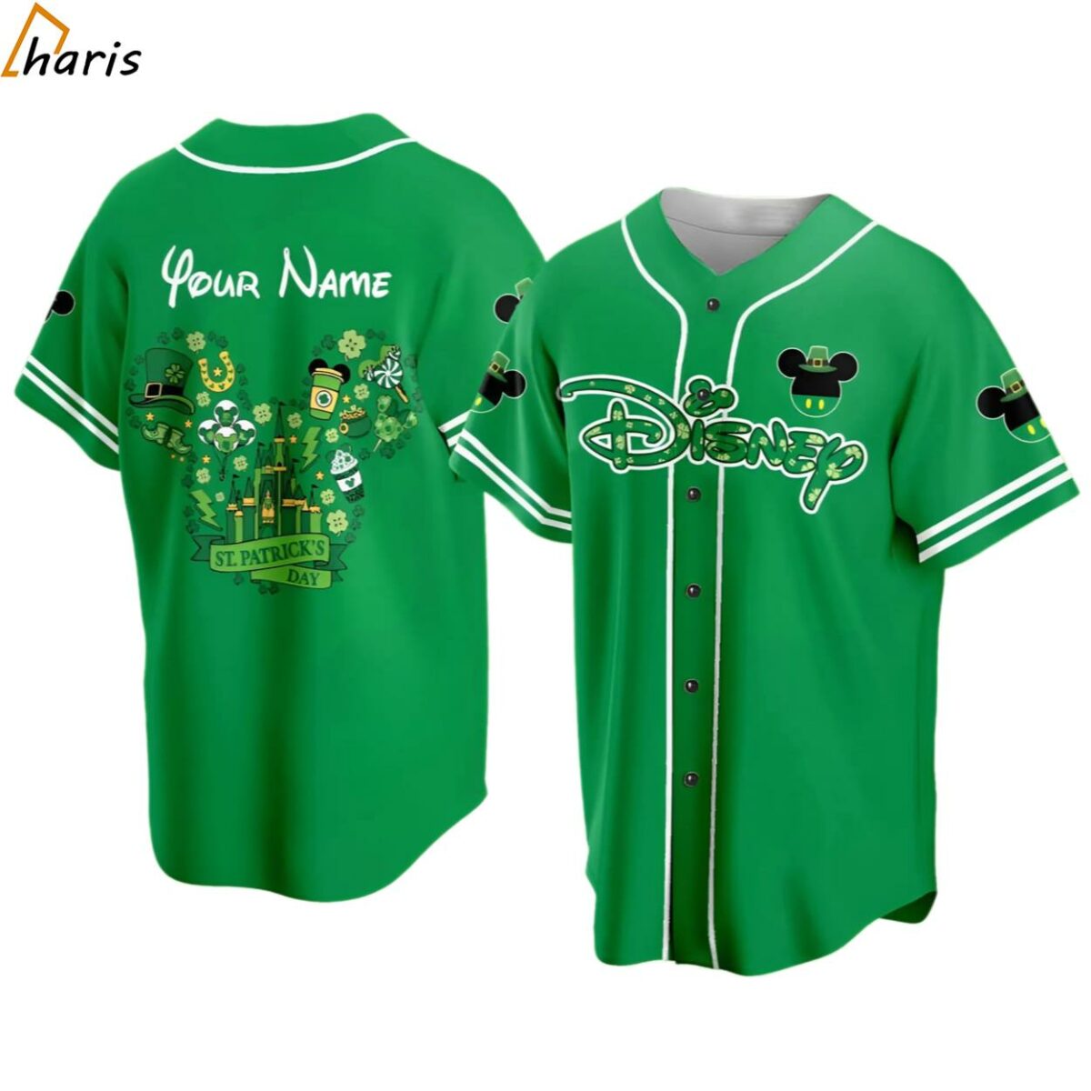 Custom Saint Patrick Day Disneyland Baseball Jersey jersey jersey