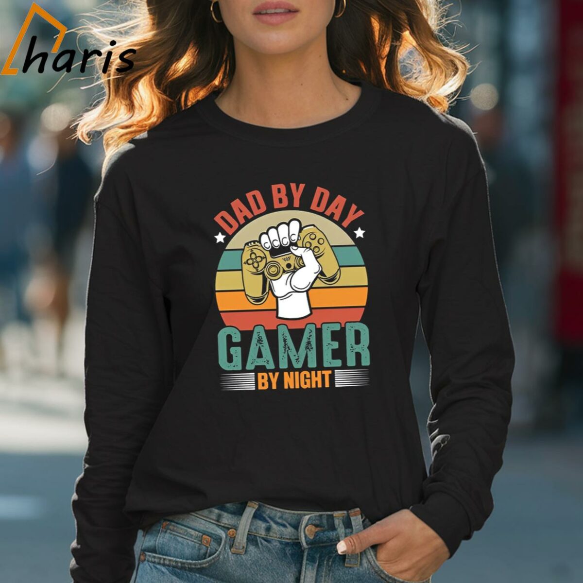 Dad By Day Gamer By Night T shirt 4 Long sleeve shirt