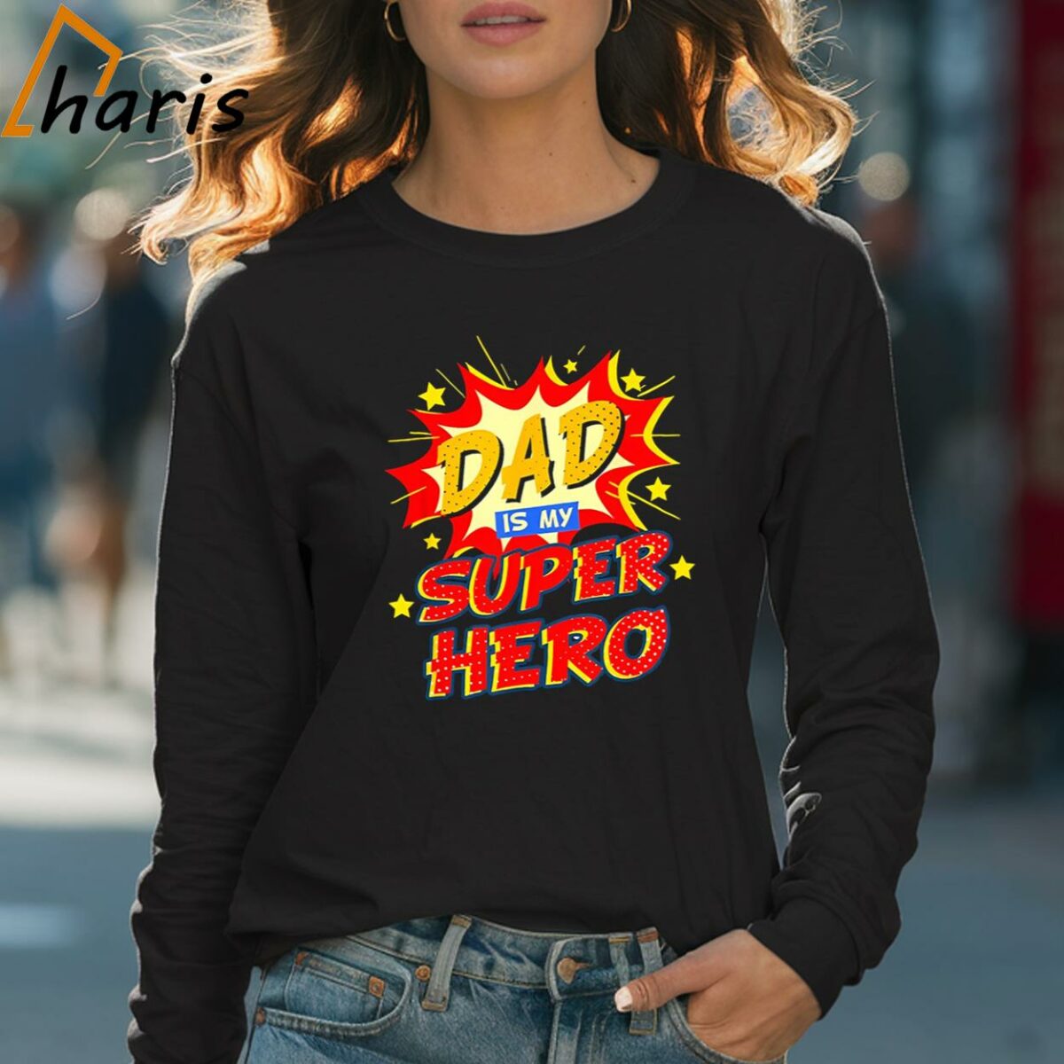 Dad Is My Superhero Father T Shirt For Dad 4 Long sleeve shirt