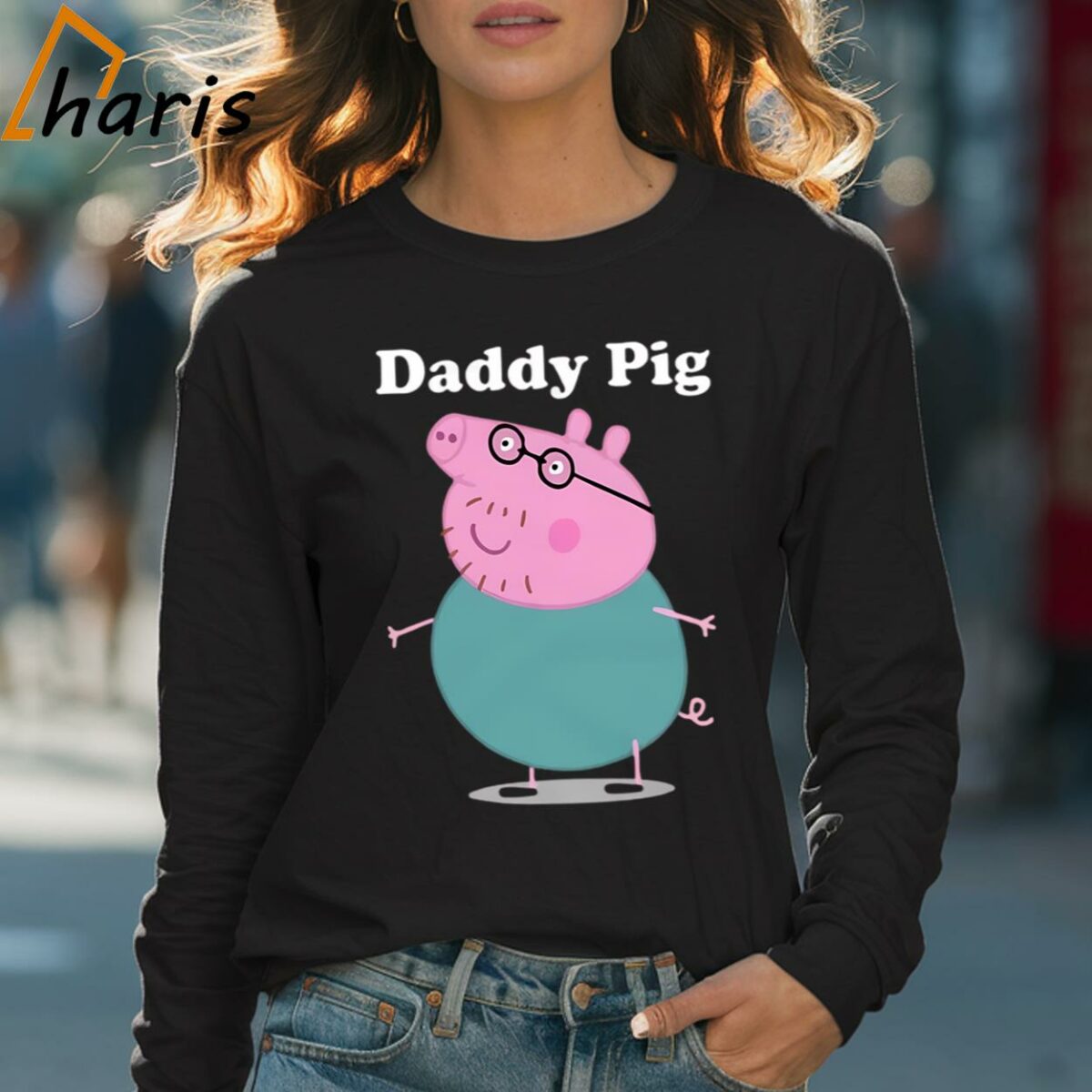 Daddy Pig Mens Tee Shirt Gift For Daddy 4 Long sleeve shirt