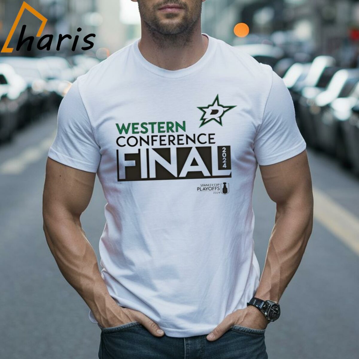 Dallas Stars Fanatics Heather 2024 Western Conference Finals T shirt 2 Shirt