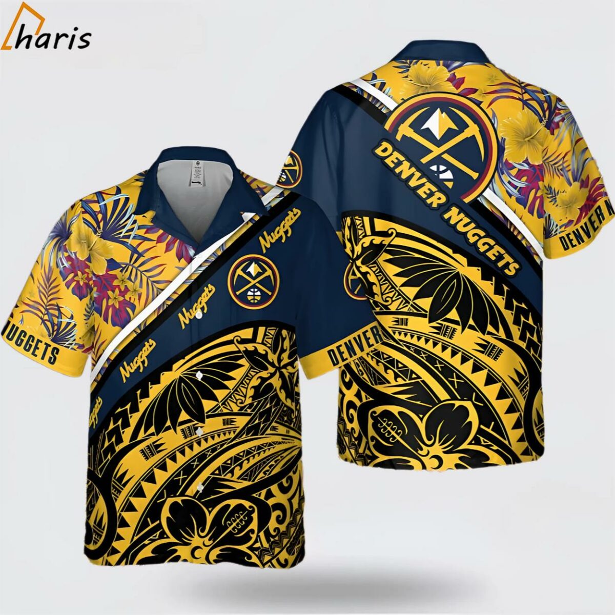 Denver Nuggets Polynesian Pattern National National Basketball Association 2024 AOP Hawaiian Shirt 1 jersey