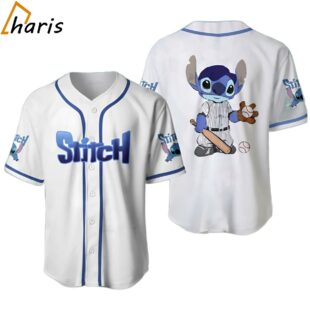 Disney Cartoon Stitch Blue White Baseball Jersey jersey jersey