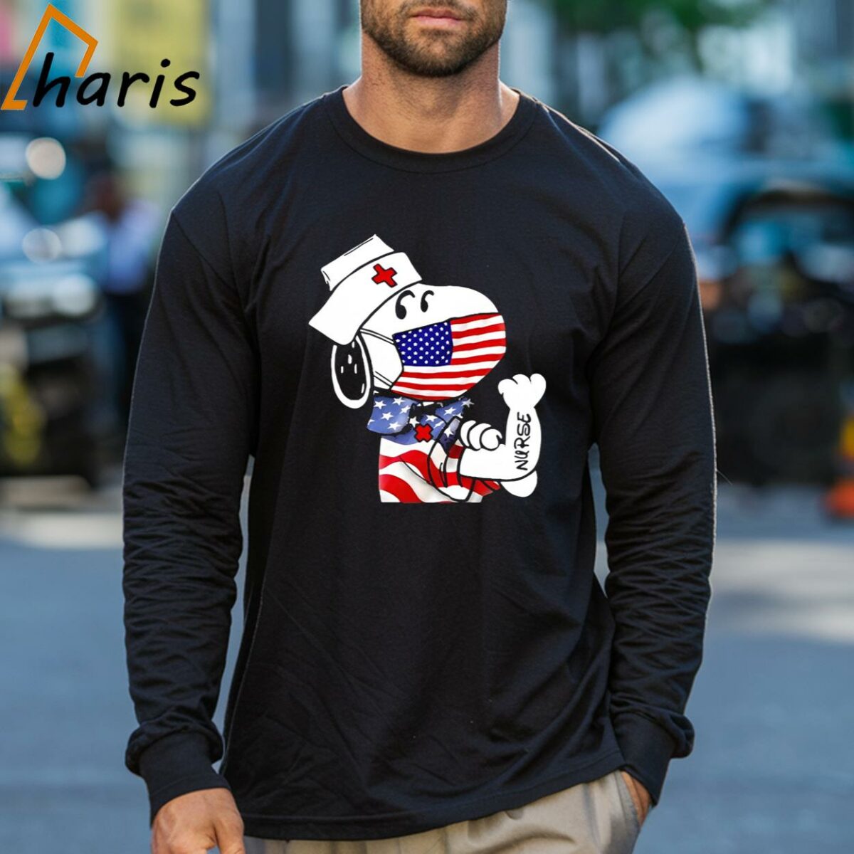 Disney Snoopy Nurse American Flag Independence Day Shirt 3 Long sleeve shirt