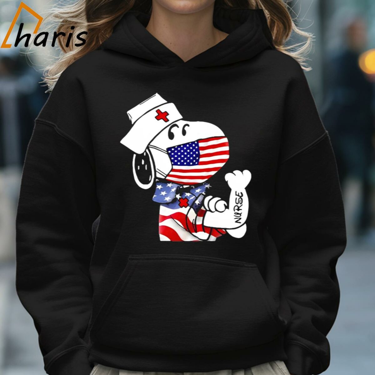 Disney Snoopy Nurse American Flag Independence Day Shirt 5 Hoodie
