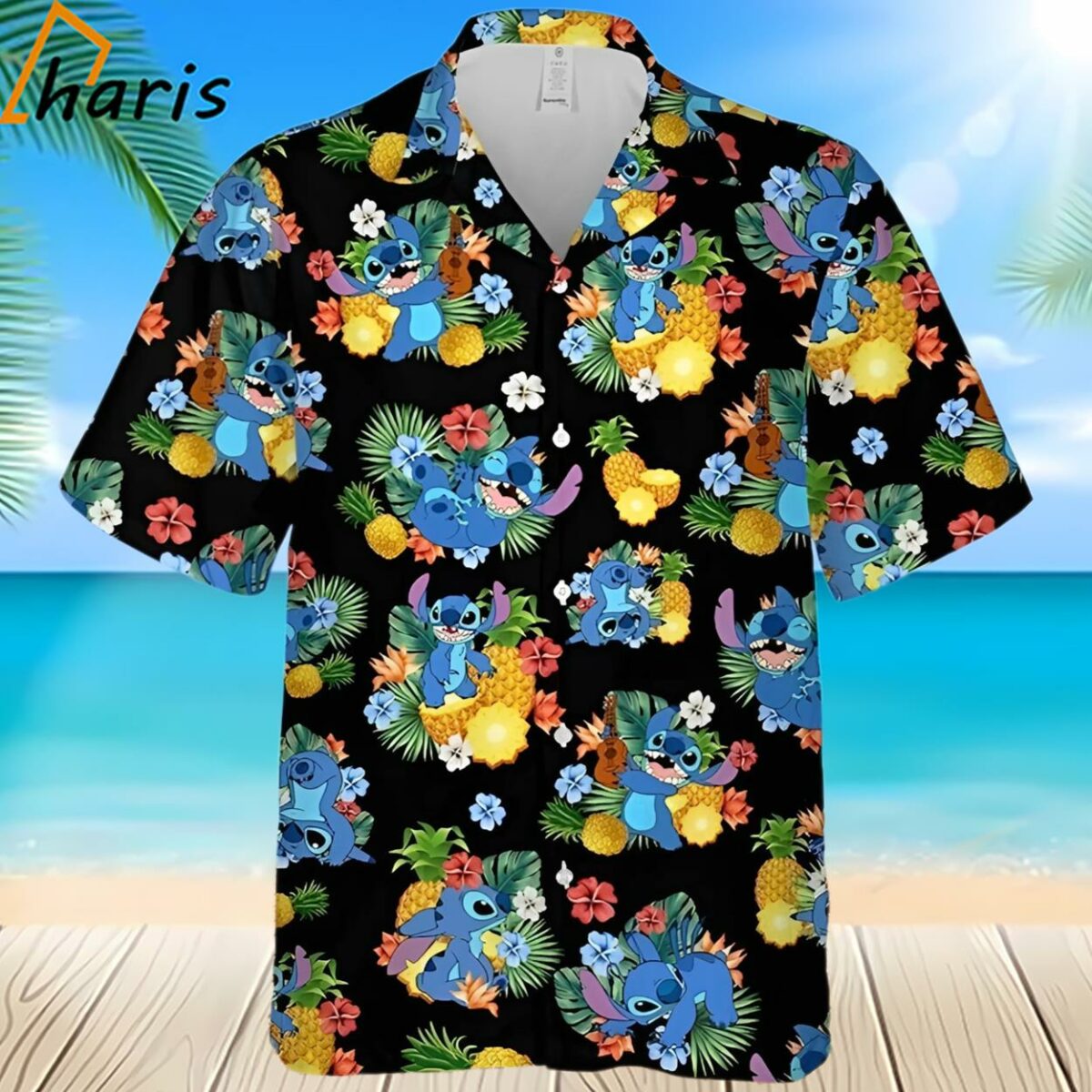 Disney Stitch Hawaiian Shirt Pineapple Pattern Summer Beach Gift 2 2