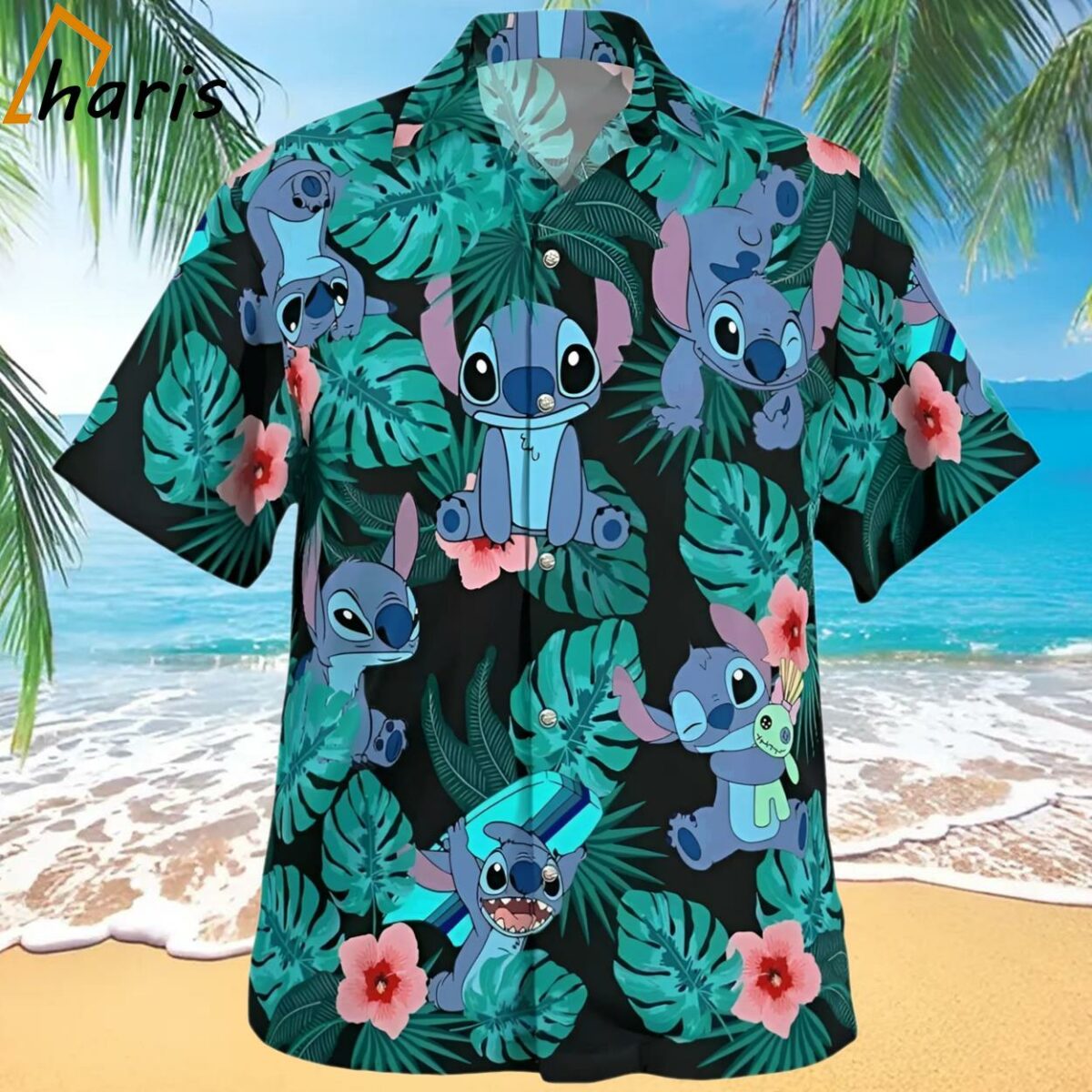 Disney Stitch Hawaiian Shirt Tropical Flower Pattern Beach Lovers Gift 1 1