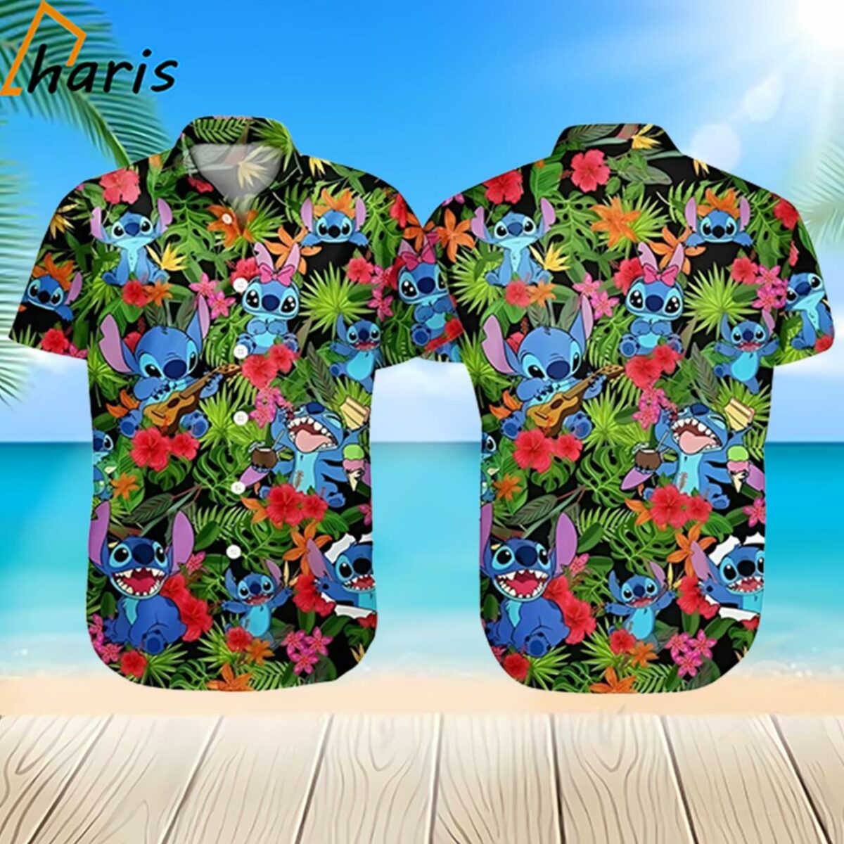Disney Stitch Hawaiian Shirt Tropical Flower Pattern Summer Holiday Gift 2 2