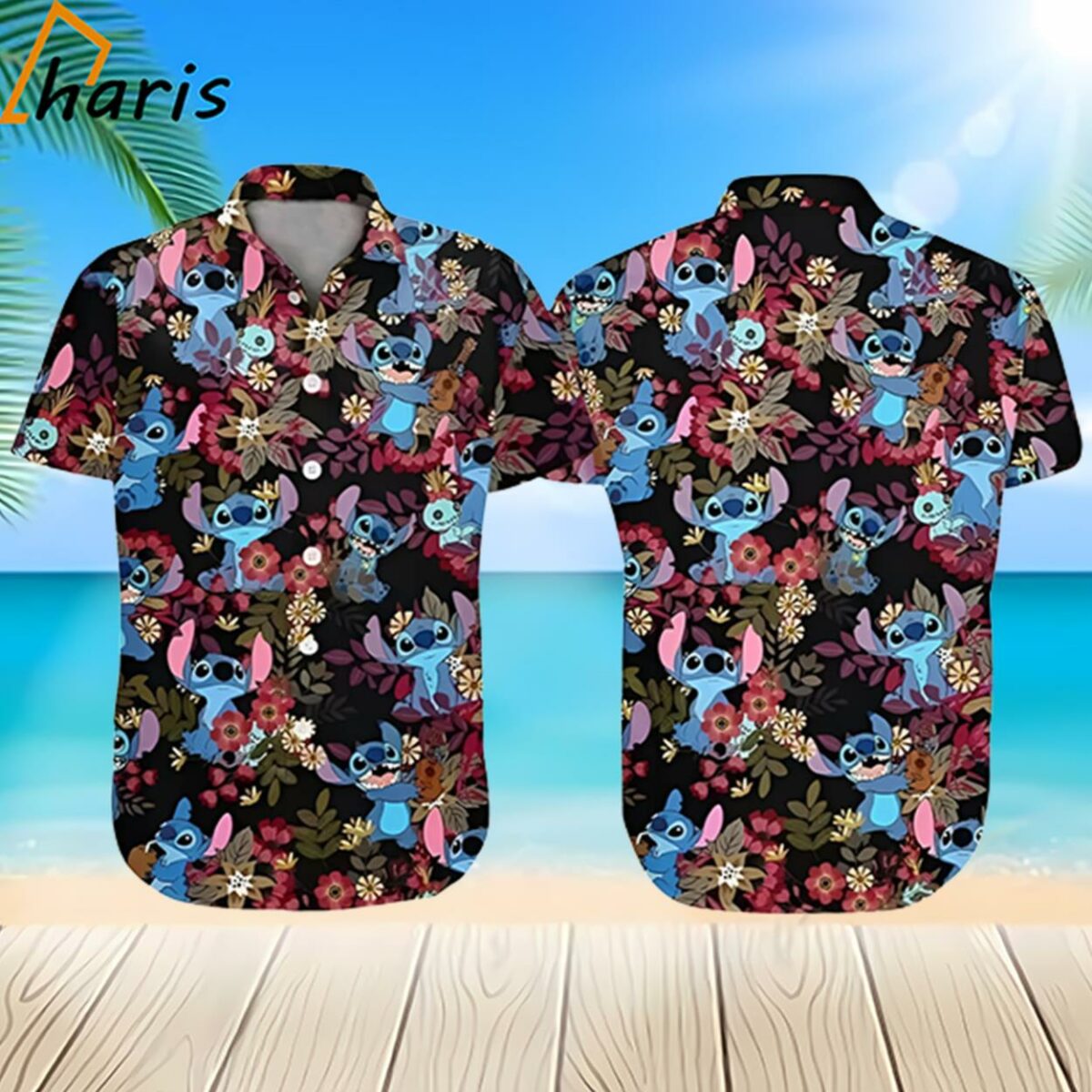 Disney Stitch Hawaiian Shirt Tropical Flowers Summer Holiday Gift 2 2