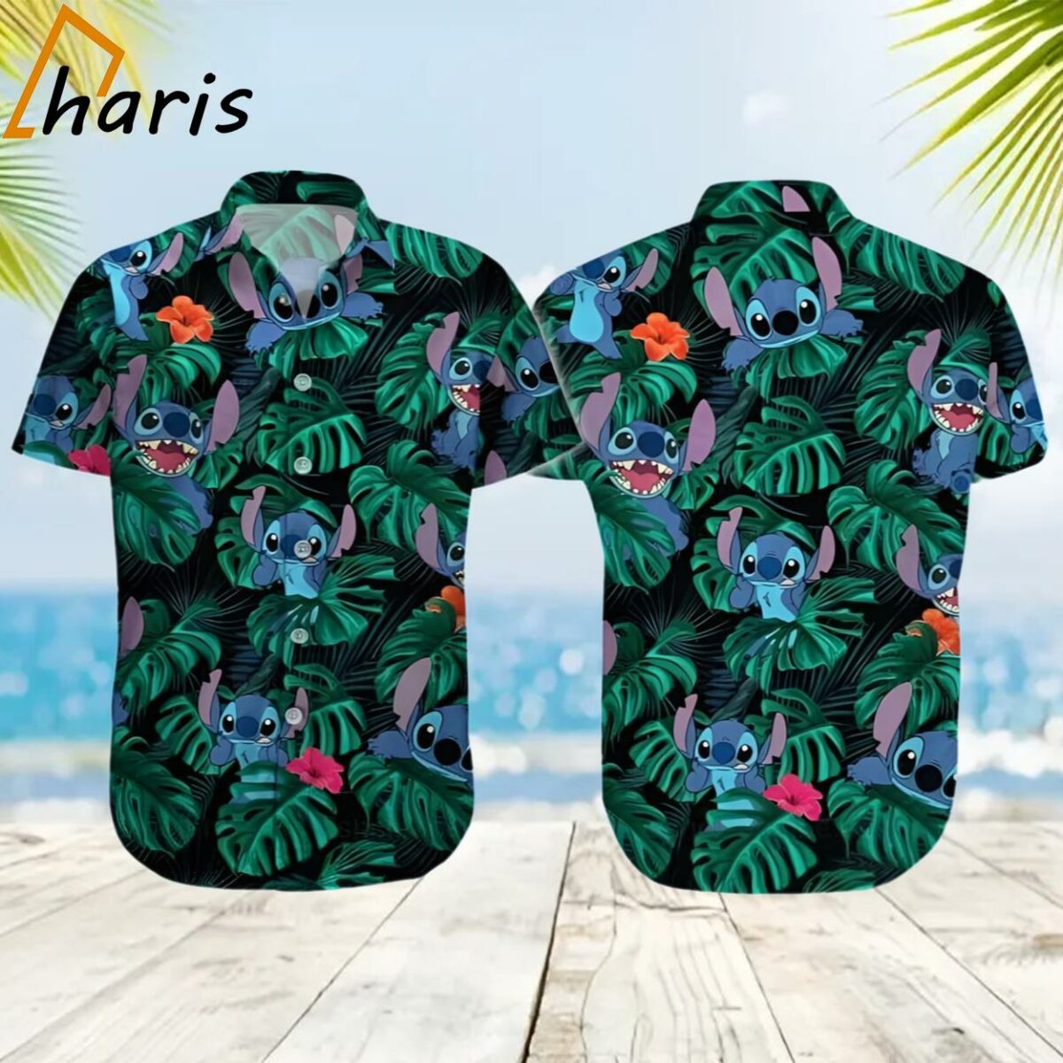 Disney Stitch Hawaiian Shirt Tropical Palm Leaves Gift For Beach Lovers 2 2