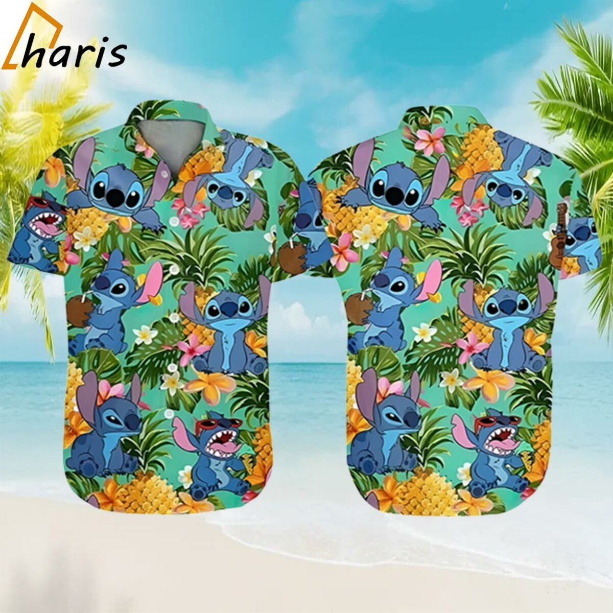 Disney Stitch Hawaiian Shirt Tropical Pattern Summer Beach Gift 1 1